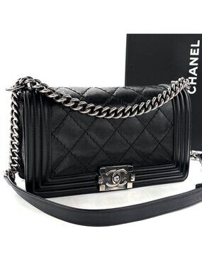 Chanel Boy Black Lambskin Shoulder